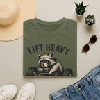 Lift Heavy, Sleep Hard, Repeat — Funny Raccoon Gym T-Shirt