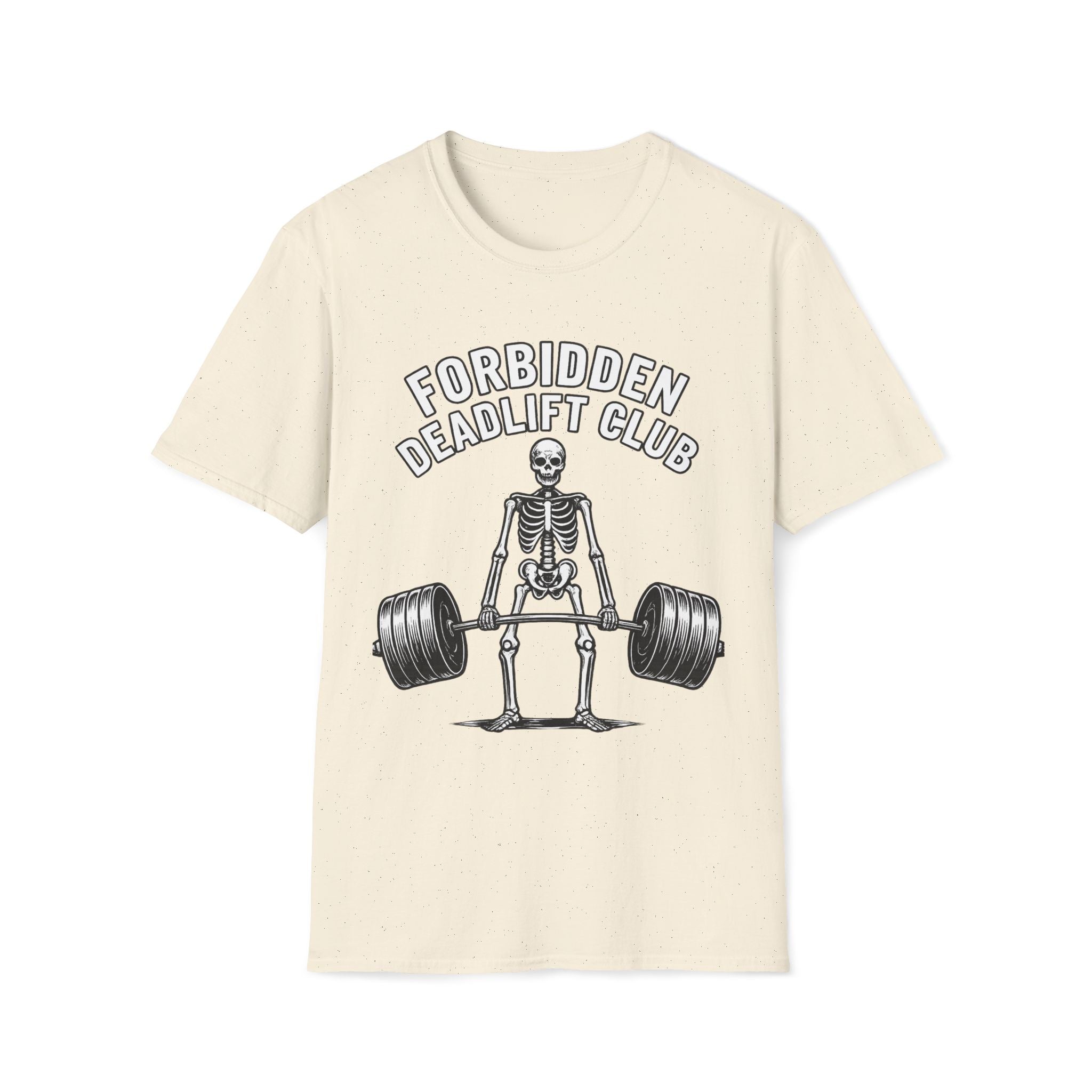 Forbidden Deadlift Club — Funny Skeleton Weightlifting T-Shirt