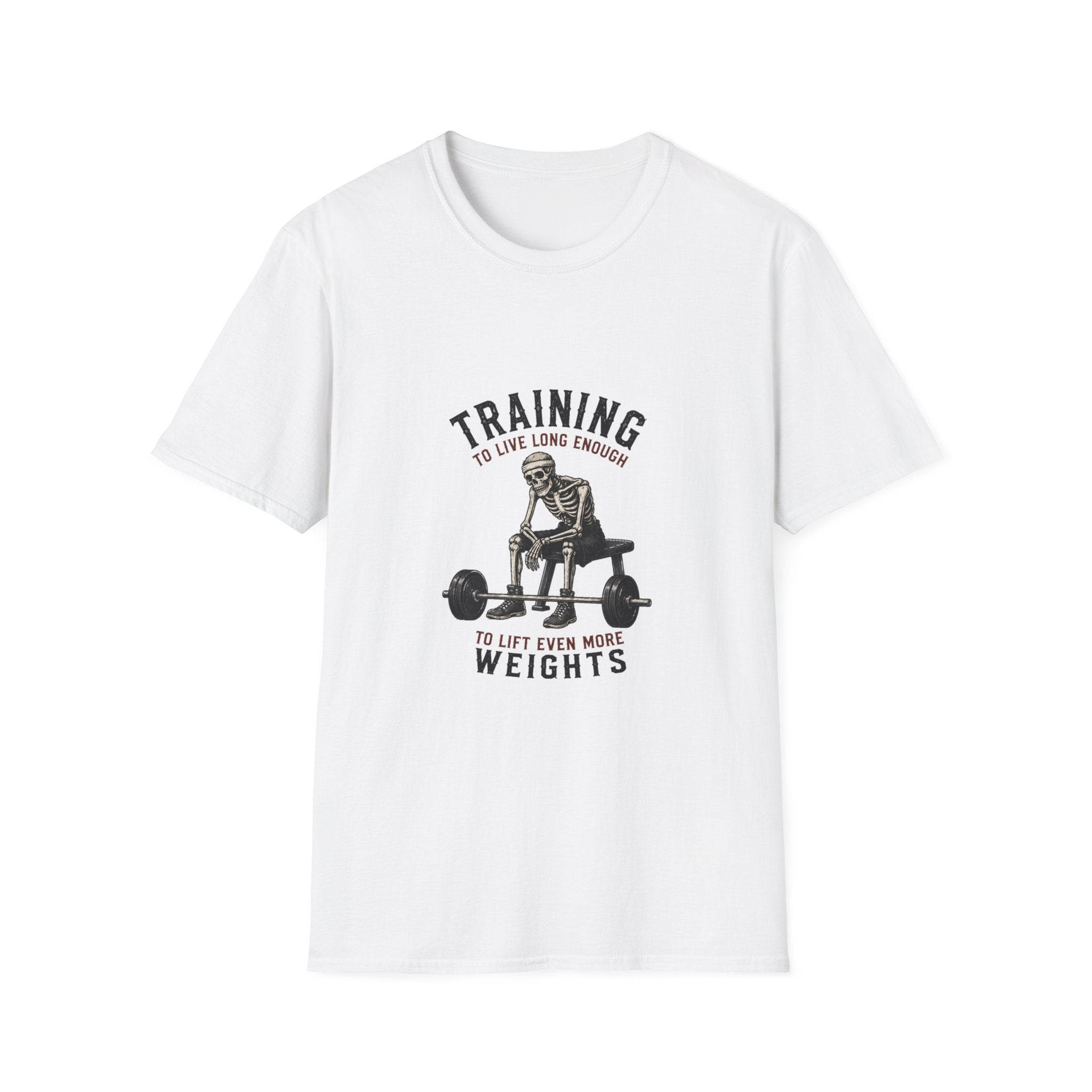Training To Live Long Enough To Lift More Funny Skeleton Gym T-Shirt