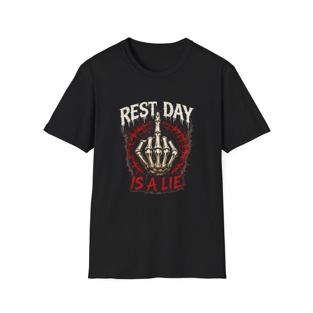 Rest Day Is A Lie — Funny Skeleton Gym T-Shirt