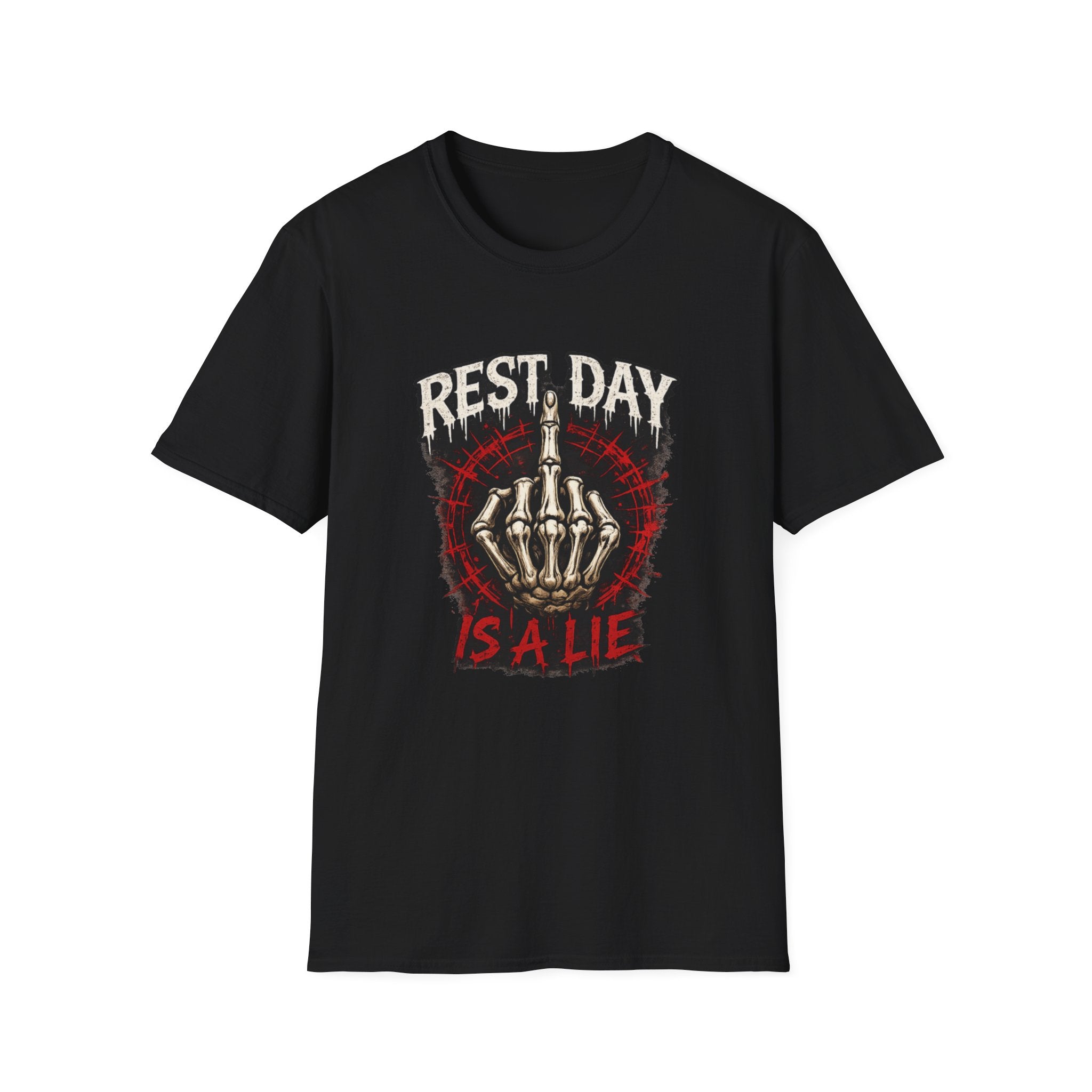Rest Day Is A Lie — Funny Skeleton Gym T-Shirt