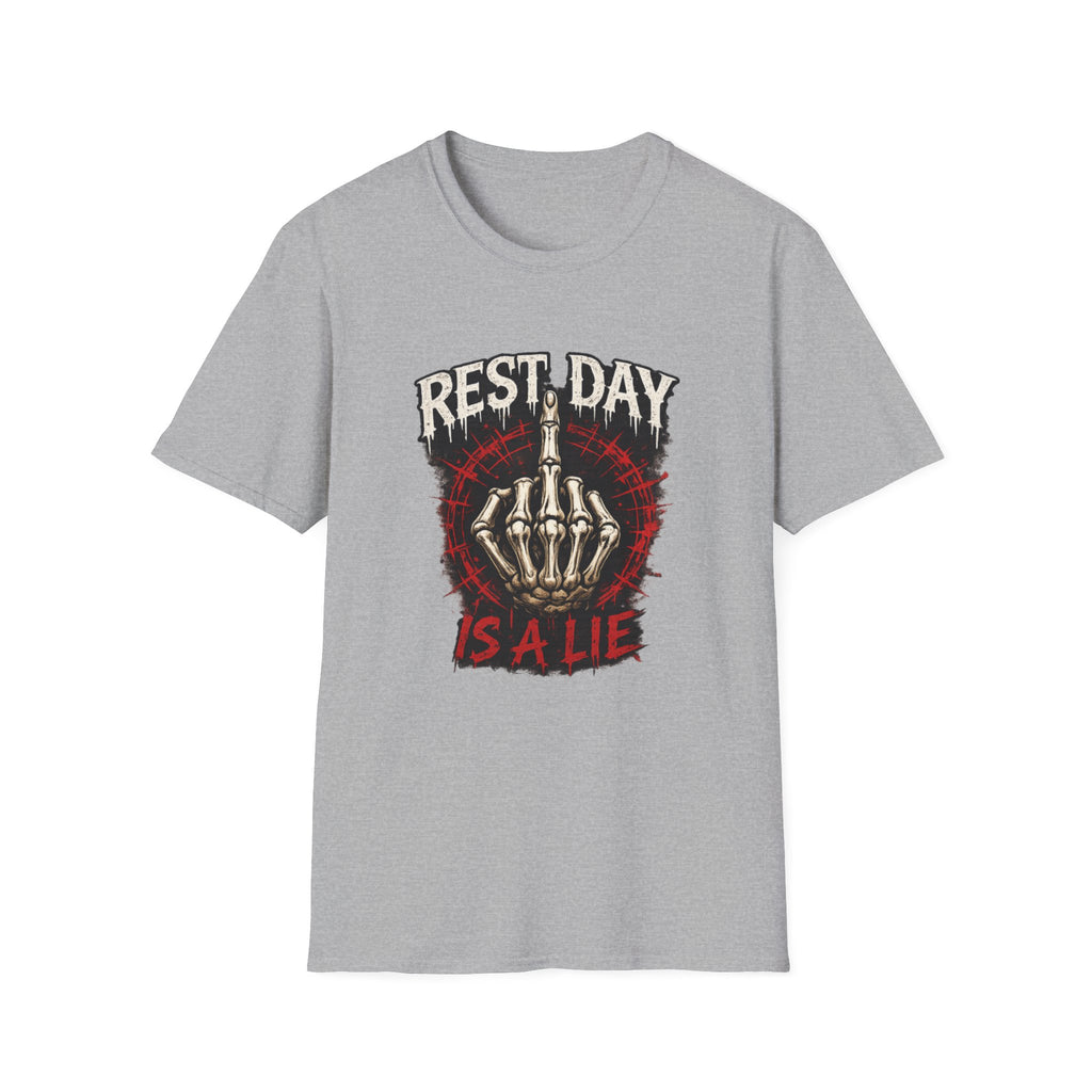 Rest Day Is A Lie — Funny Skeleton Gym T-Shirt