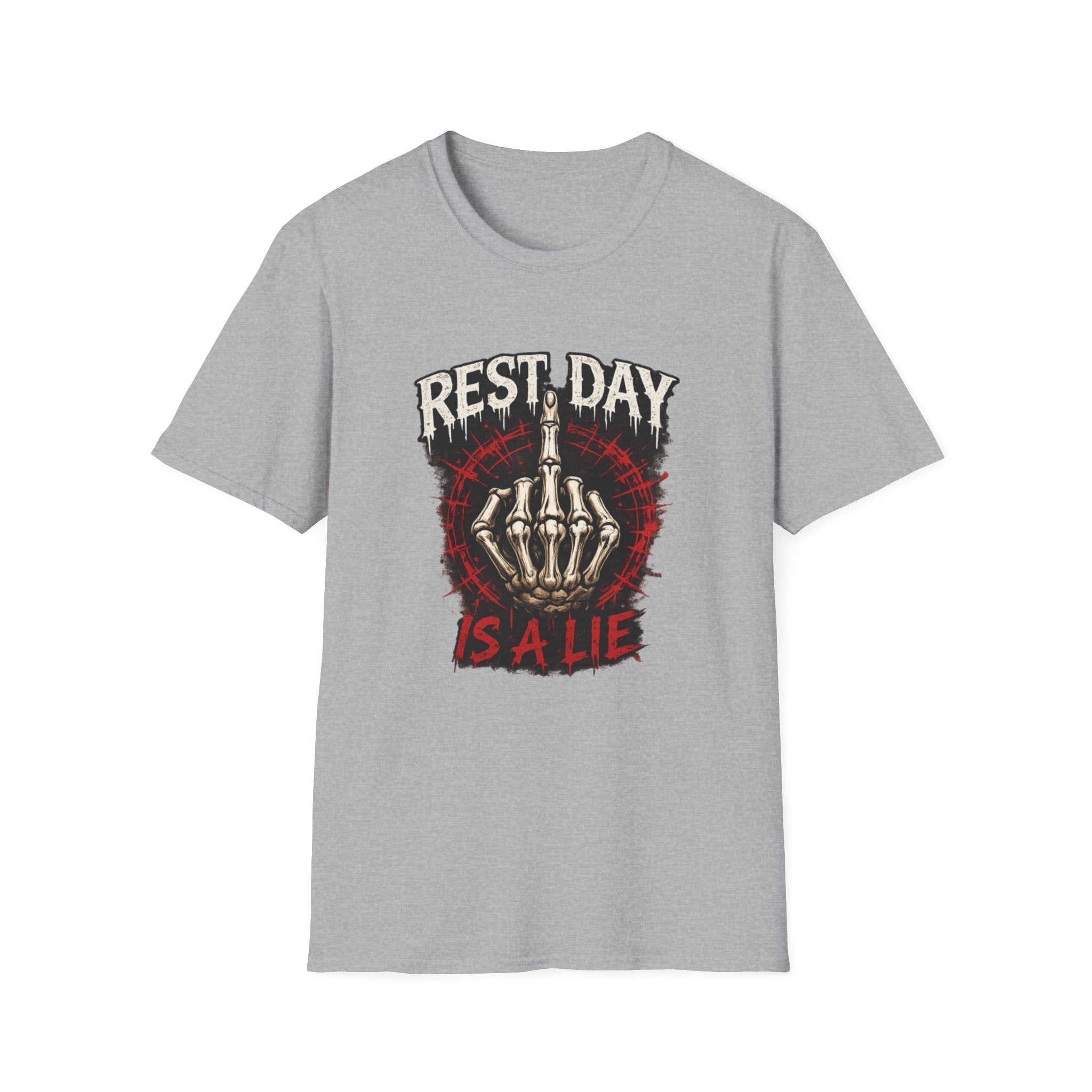 Rest Day Is A Lie — Funny Skeleton Gym T-Shirt