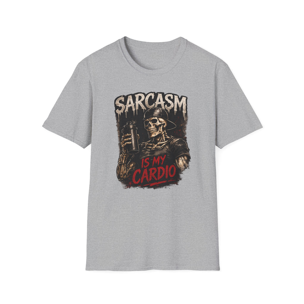 Sarcasm Is My Cardio — Funny Skeleton Gym T-Shirt