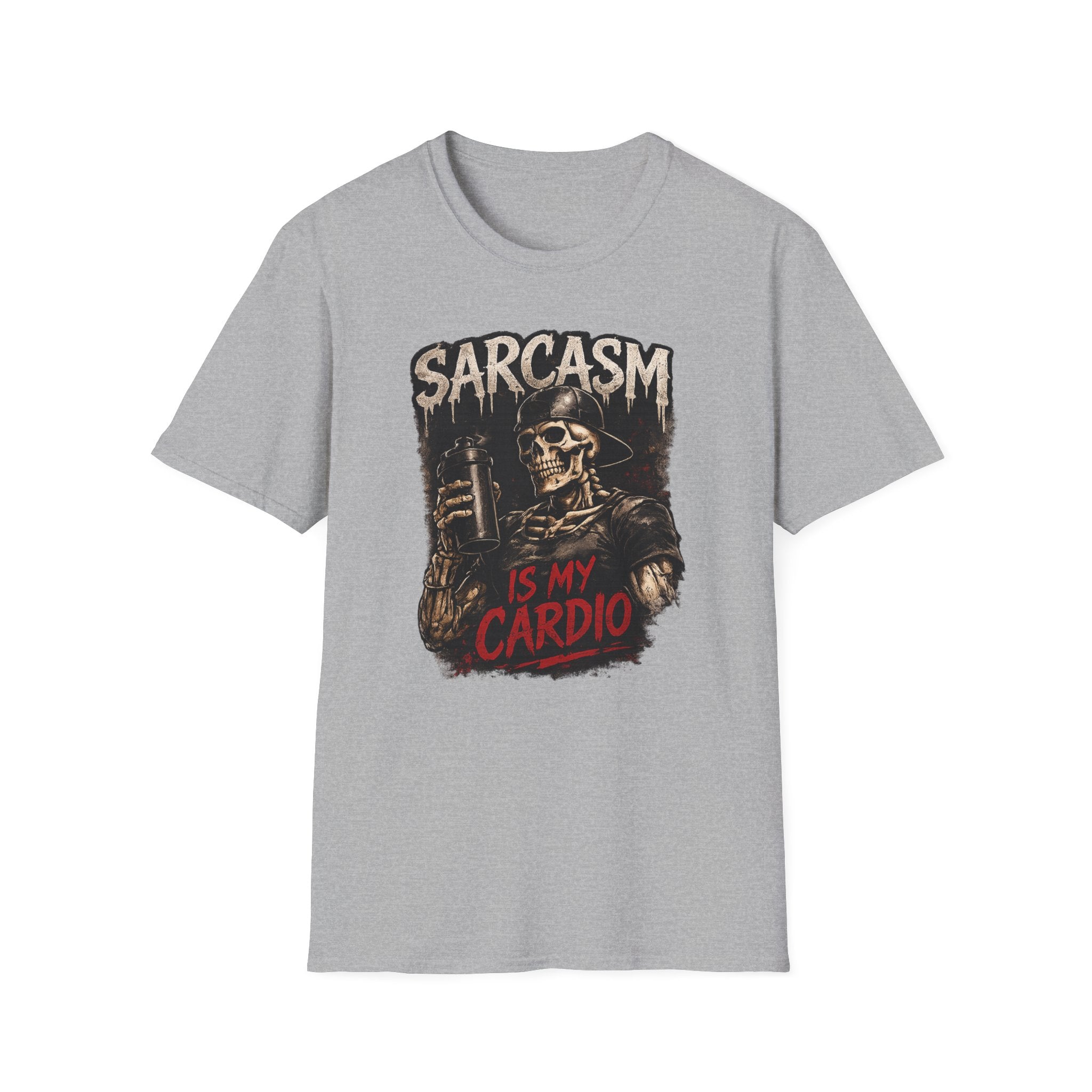Sarcasm Is My Cardio — Funny Skeleton Gym T-Shirt