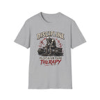 Discipline Is Cheaper Than Therapy — Skeleton Gym T-Shirt