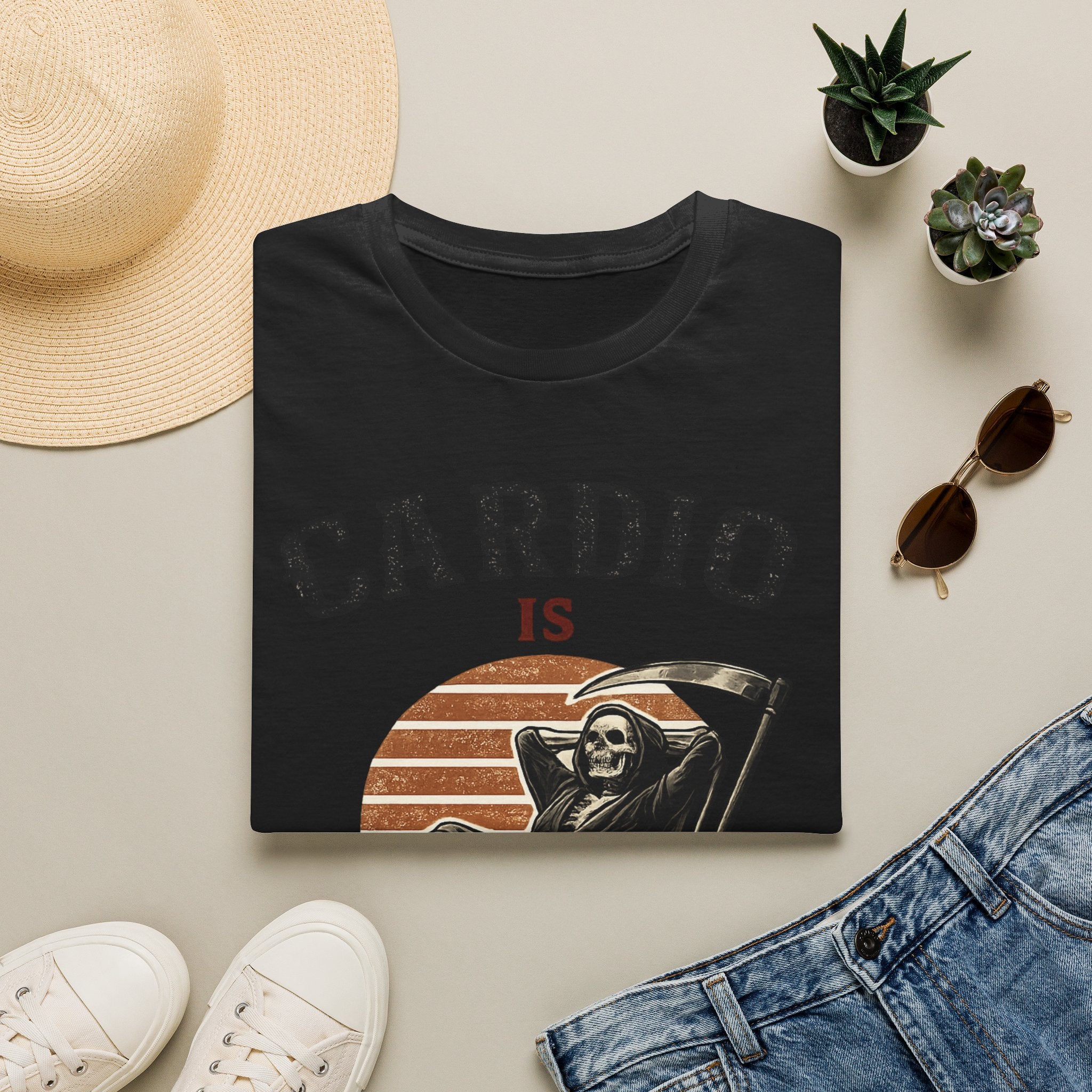 Cardio Is Canceled — Funny Grim Reaper Gym T-Shirt