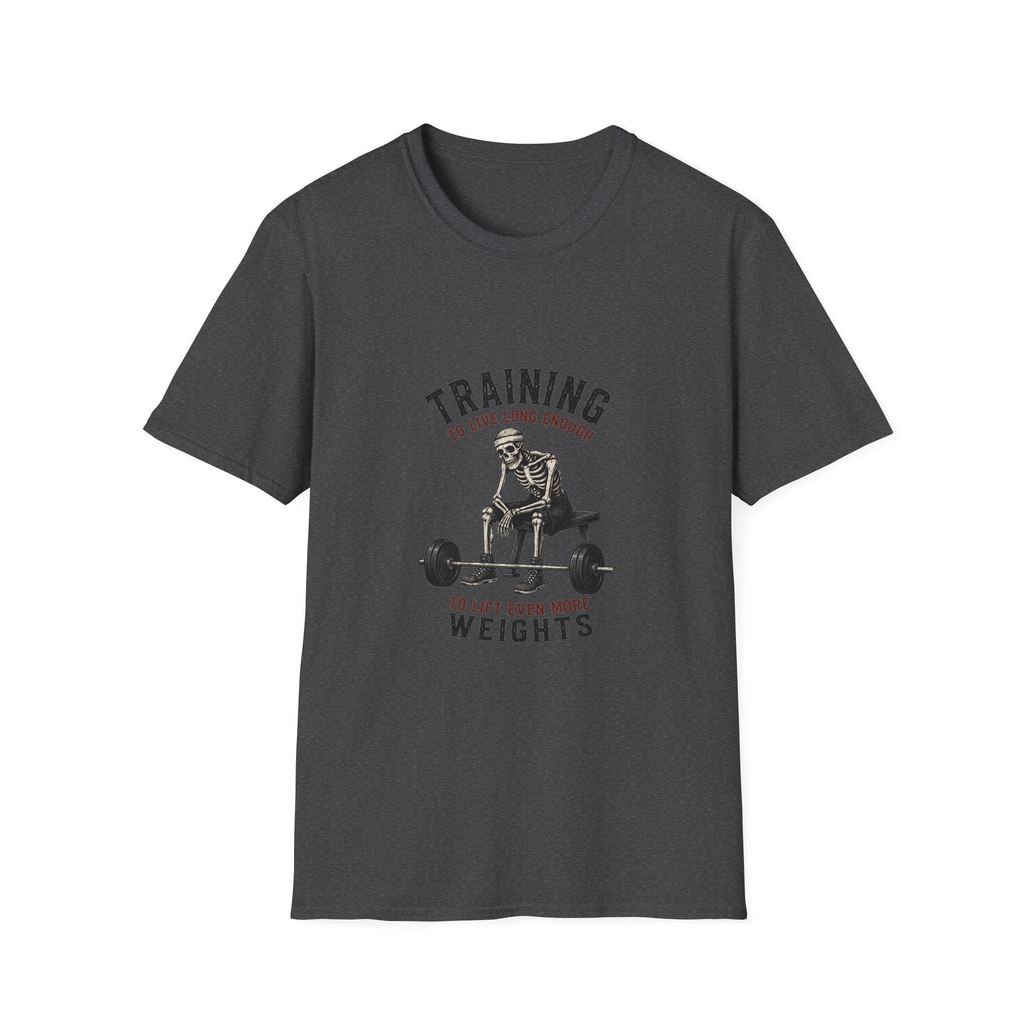 Training To Live Long Enough To Lift More Funny Skeleton Gym T-Shirt