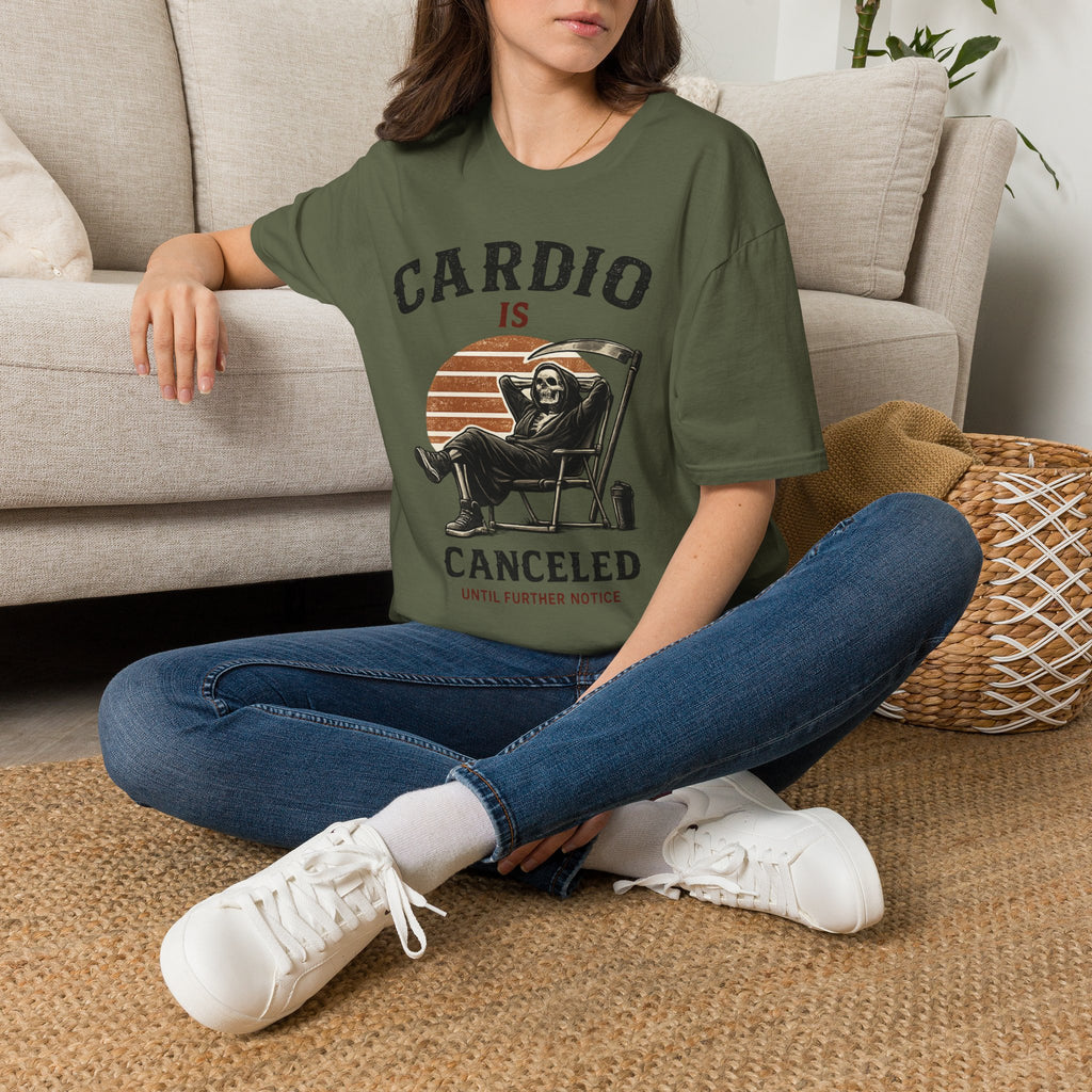 Cardio Is Canceled — Funny Grim Reaper Gym T-Shirt