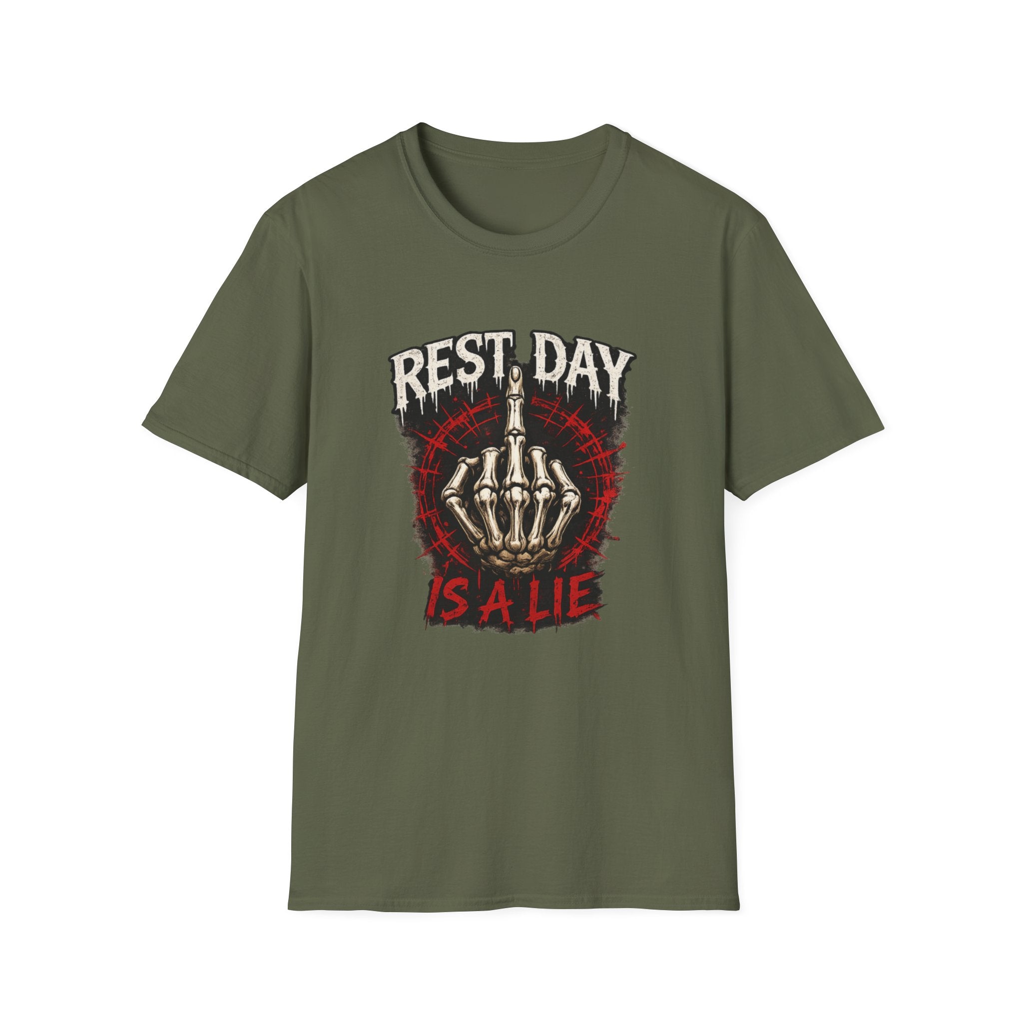 Rest Day Is A Lie — Funny Skeleton Gym T-Shirt