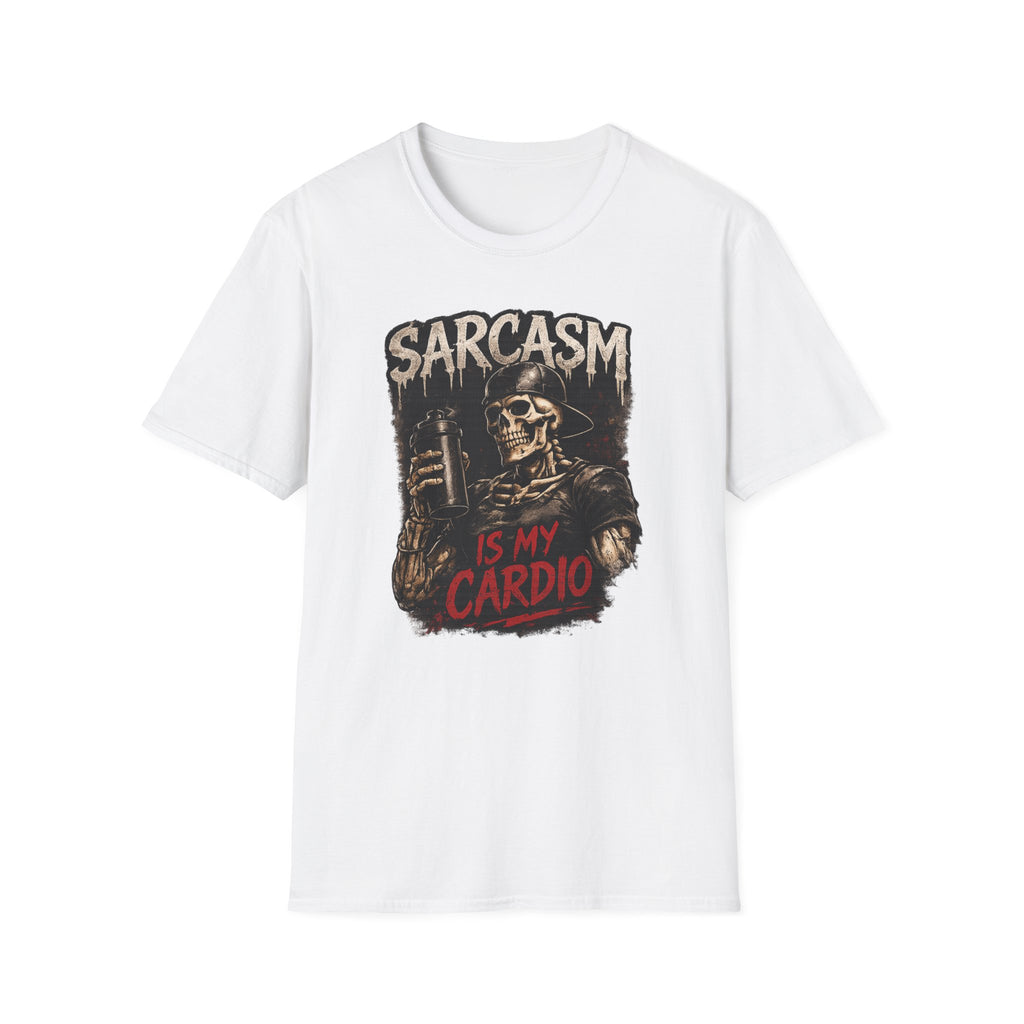 Sarcasm Is My Cardio — Funny Skeleton Gym T-Shirt