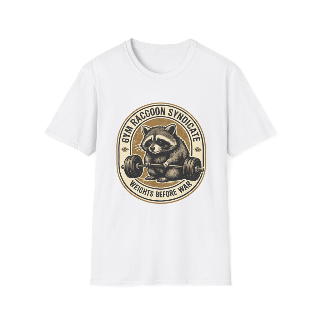 Gym Raccoon Syndicate — Weights Before War Gym T-Shirt