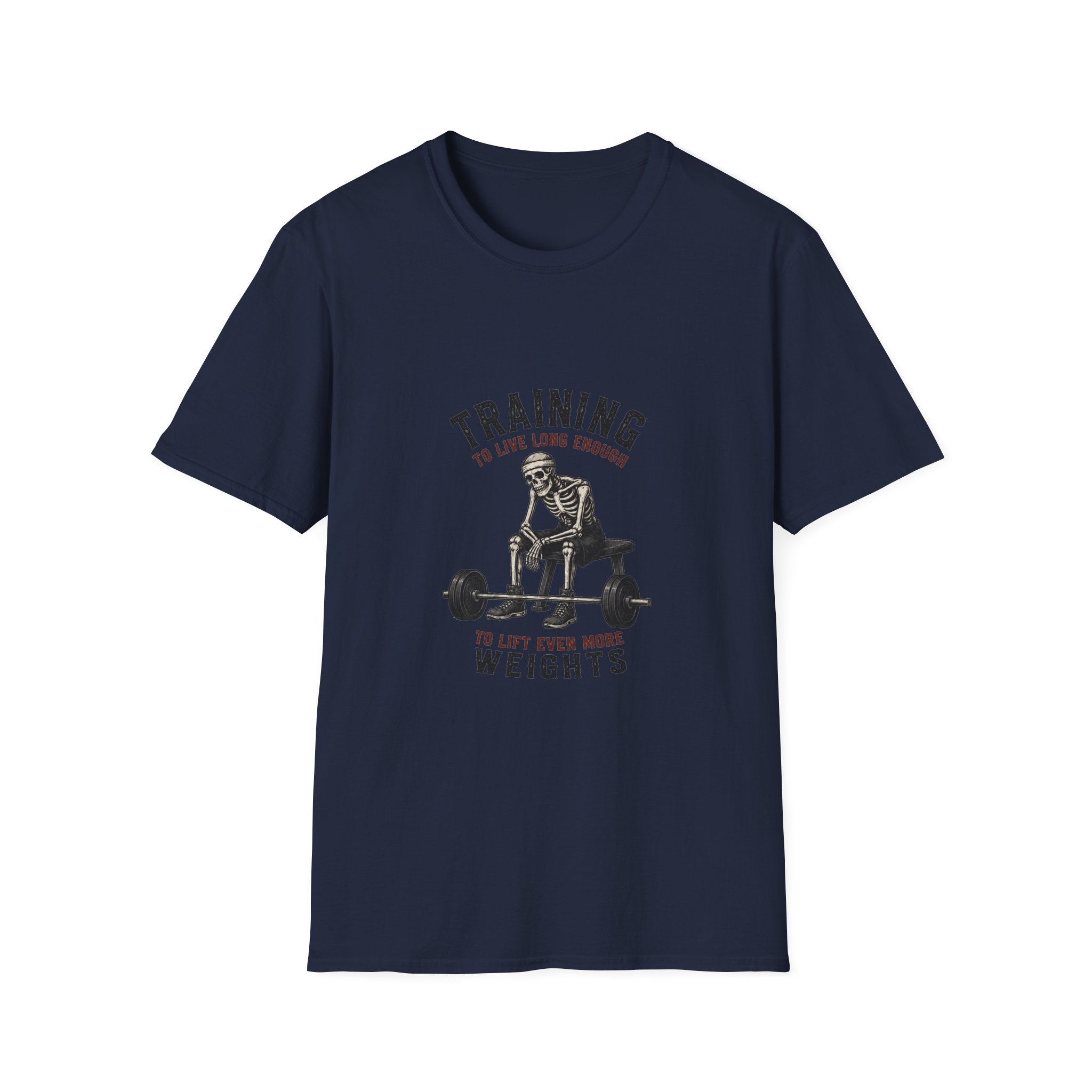 Training To Live Long Enough To Lift More Funny Skeleton Gym T-Shirt