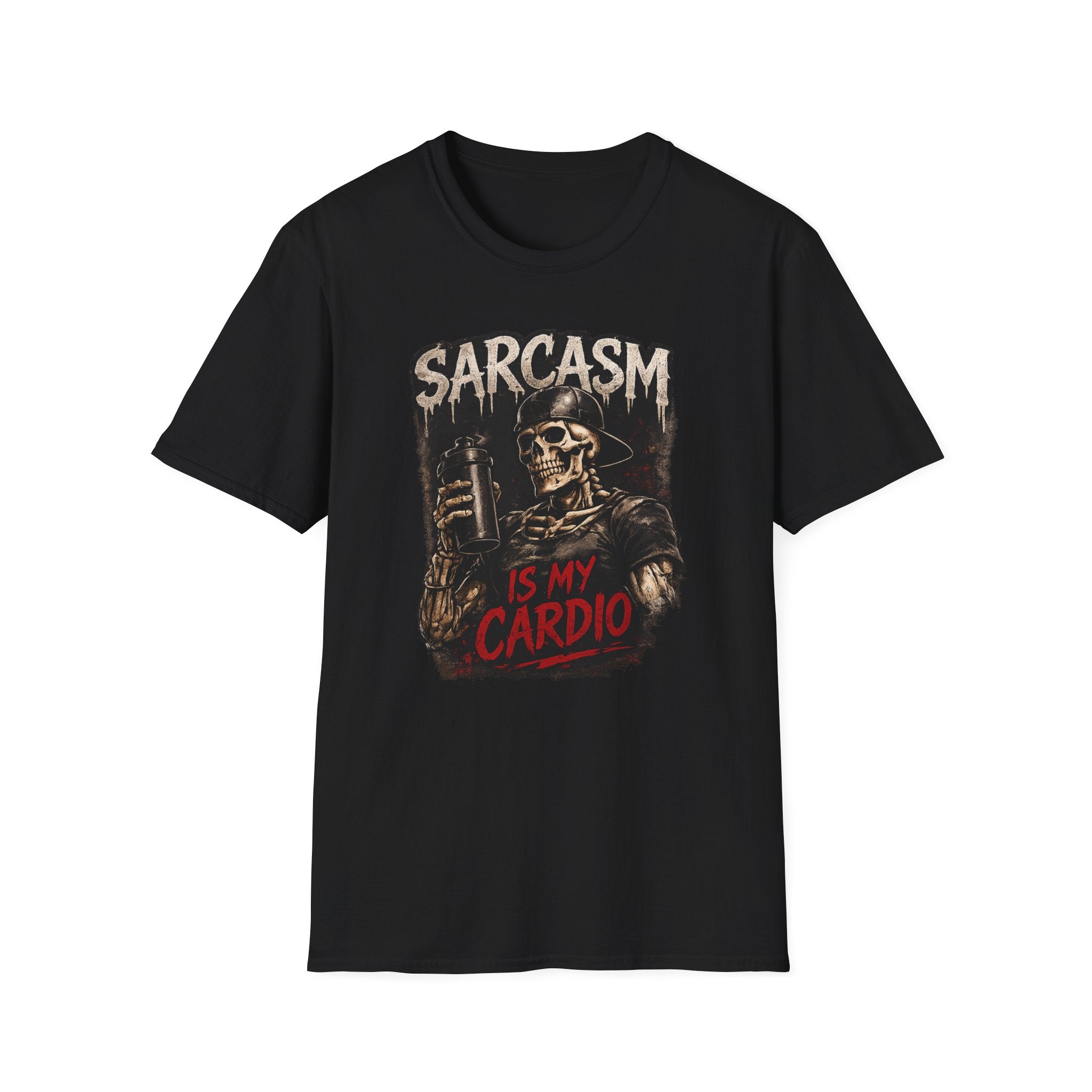 Sarcasm Is My Cardio — Funny Skeleton Gym T-Shirt