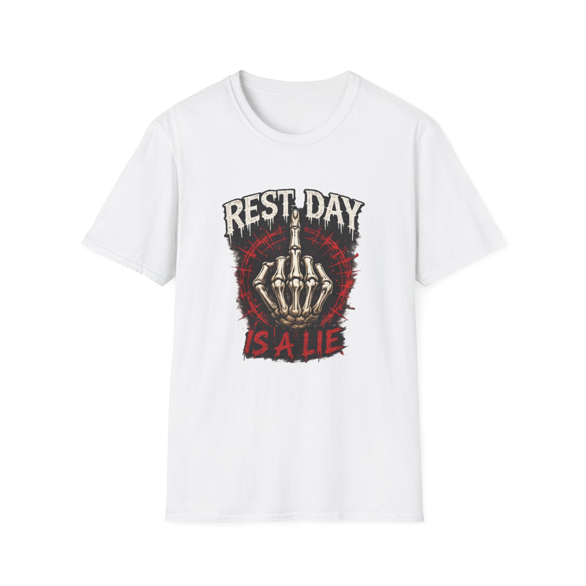 Rest Day Is A Lie — Funny Skeleton Gym T-Shirt