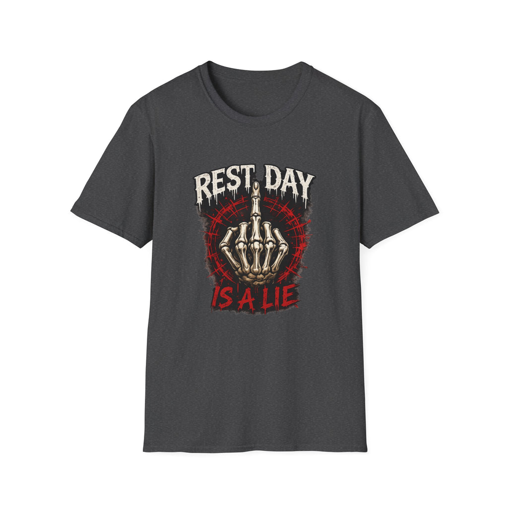 Rest Day Is A Lie — Funny Skeleton Gym T-Shirt