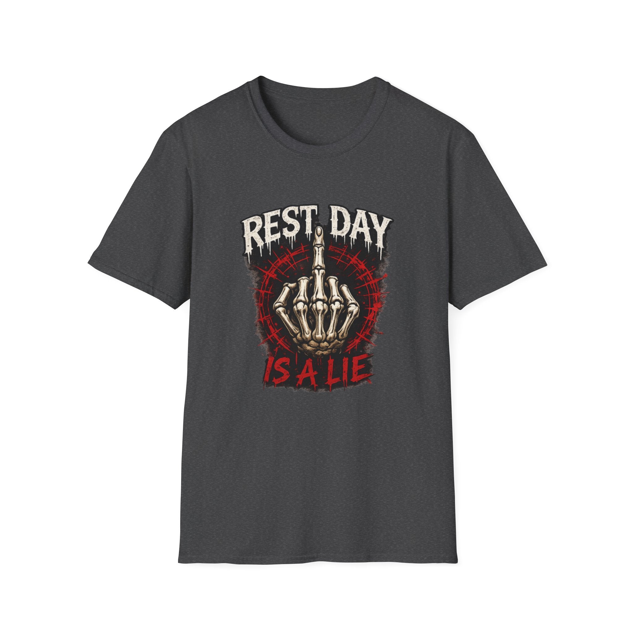 Rest Day Is A Lie — Funny Skeleton Gym T-Shirt