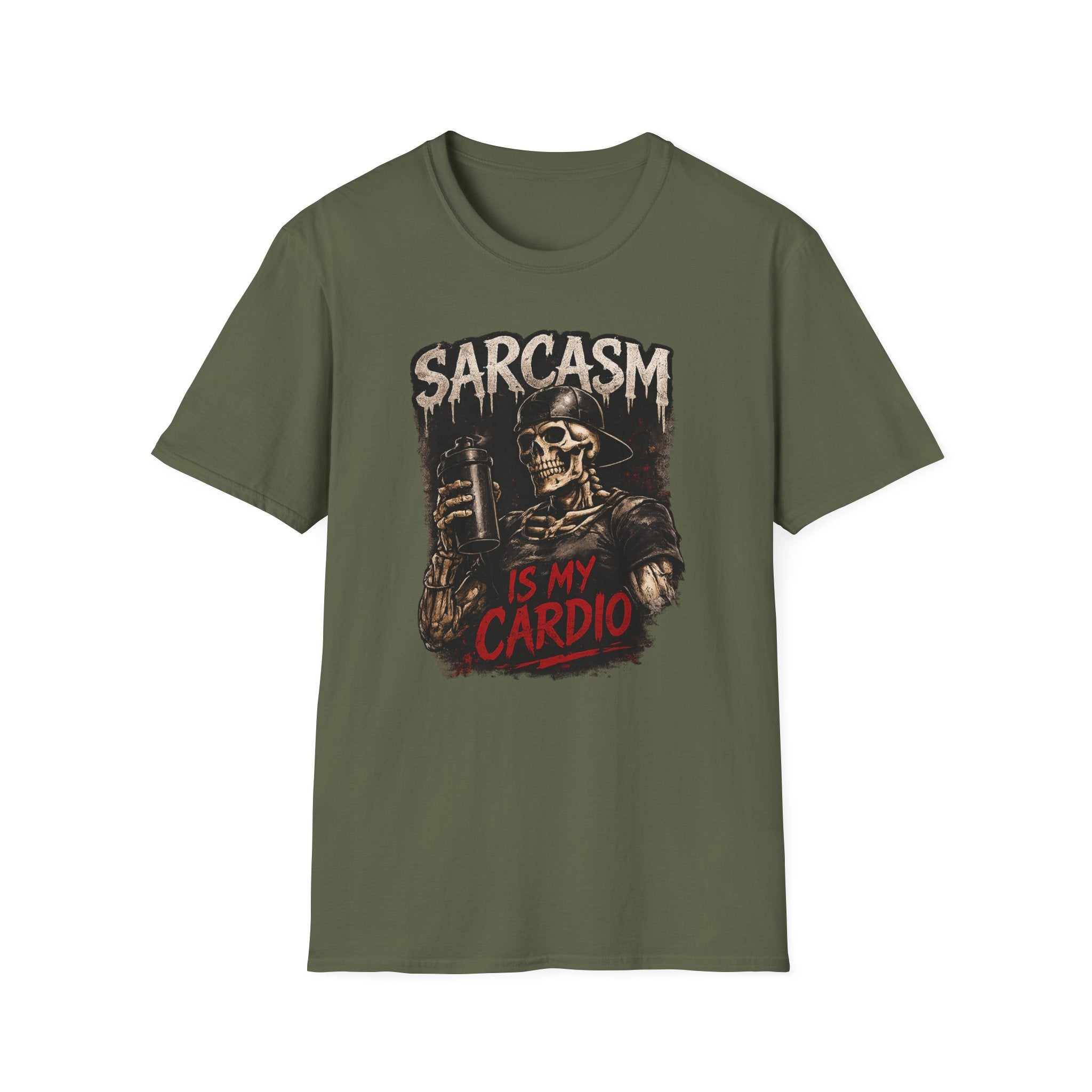 Sarcasm Is My Cardio — Funny Skeleton Gym T-Shirt