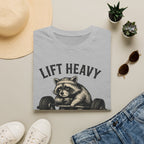 Lift Heavy, Sleep Hard, Repeat — Funny Raccoon Gym T-Shirt
