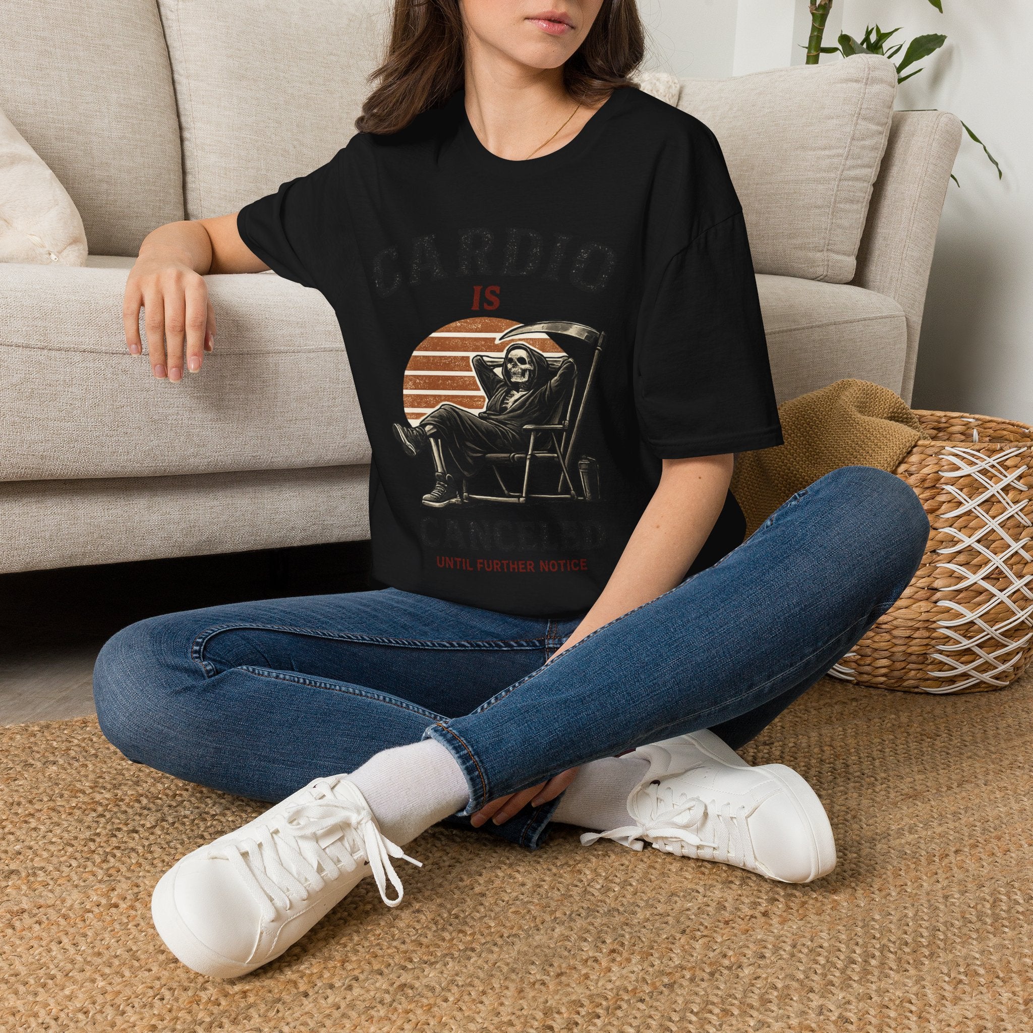 Cardio Is Canceled — Funny Grim Reaper Gym T-Shirt